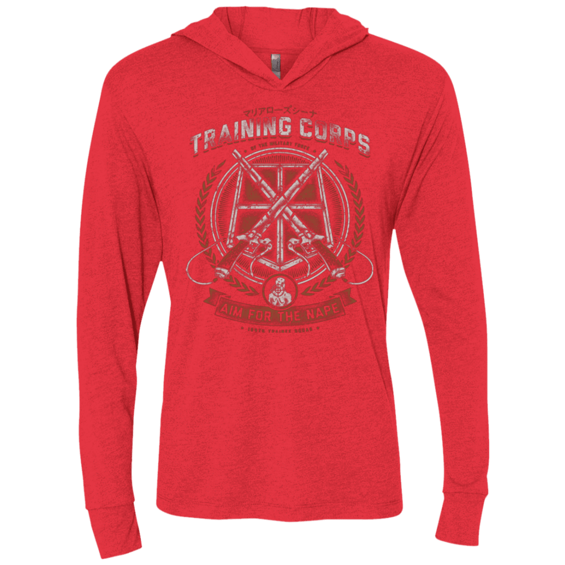 T-Shirts Vintage Red / X-Small Aim for the Nape Triblend Long Sleeve Hoodie Tee