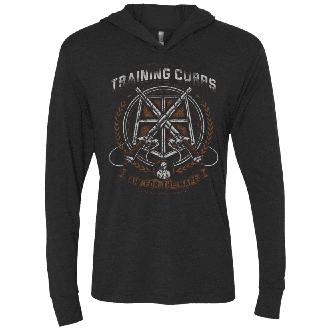 T-Shirts Vintage Black / X-Small Aim for the Nape Triblend Long Sleeve Hoodie Tee