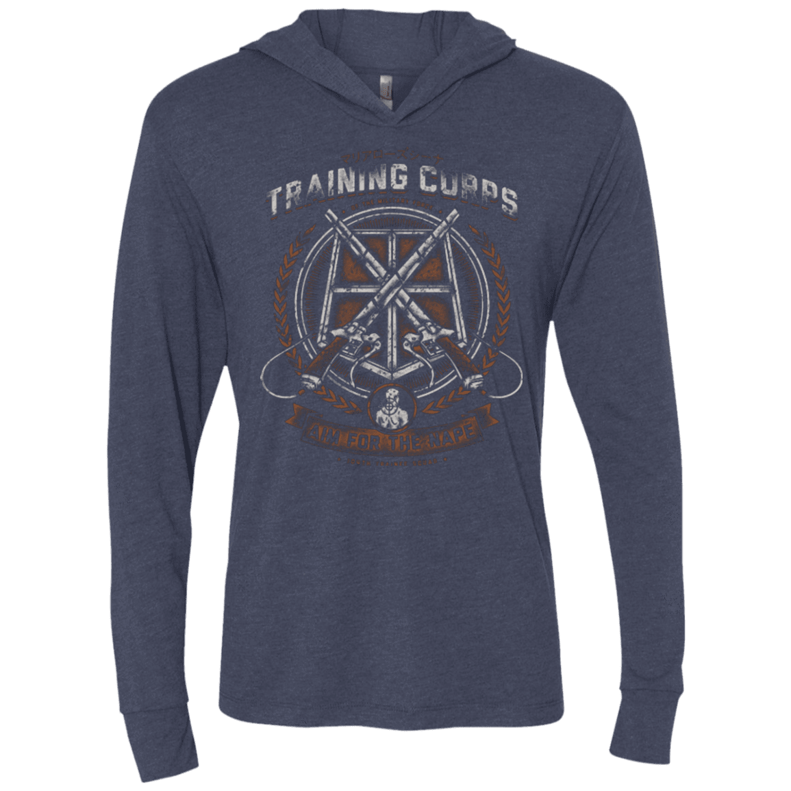 T-Shirts Vintage Navy / X-Small Aim for the Nape Triblend Long Sleeve Hoodie Tee