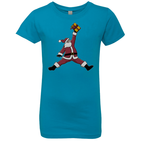 T-Shirts Turquoise / YXS Air Santa Girls Premium T-Shirt
