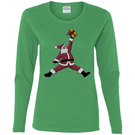 T-Shirts Irish Green / S Air Santa Women's Long Sleeve T-Shirt