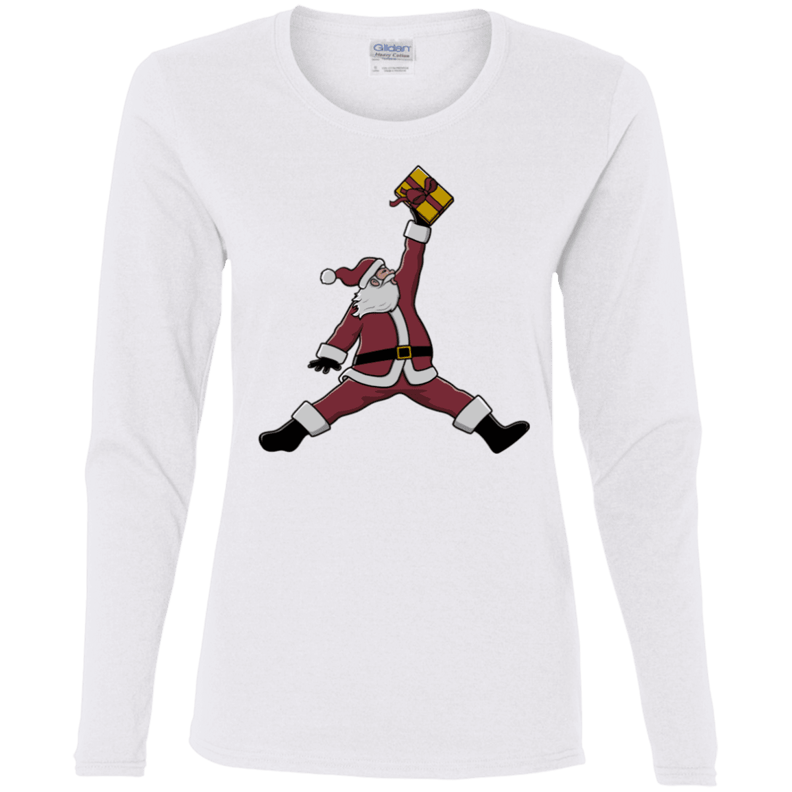 T-Shirts White / S Air Santa Women's Long Sleeve T-Shirt