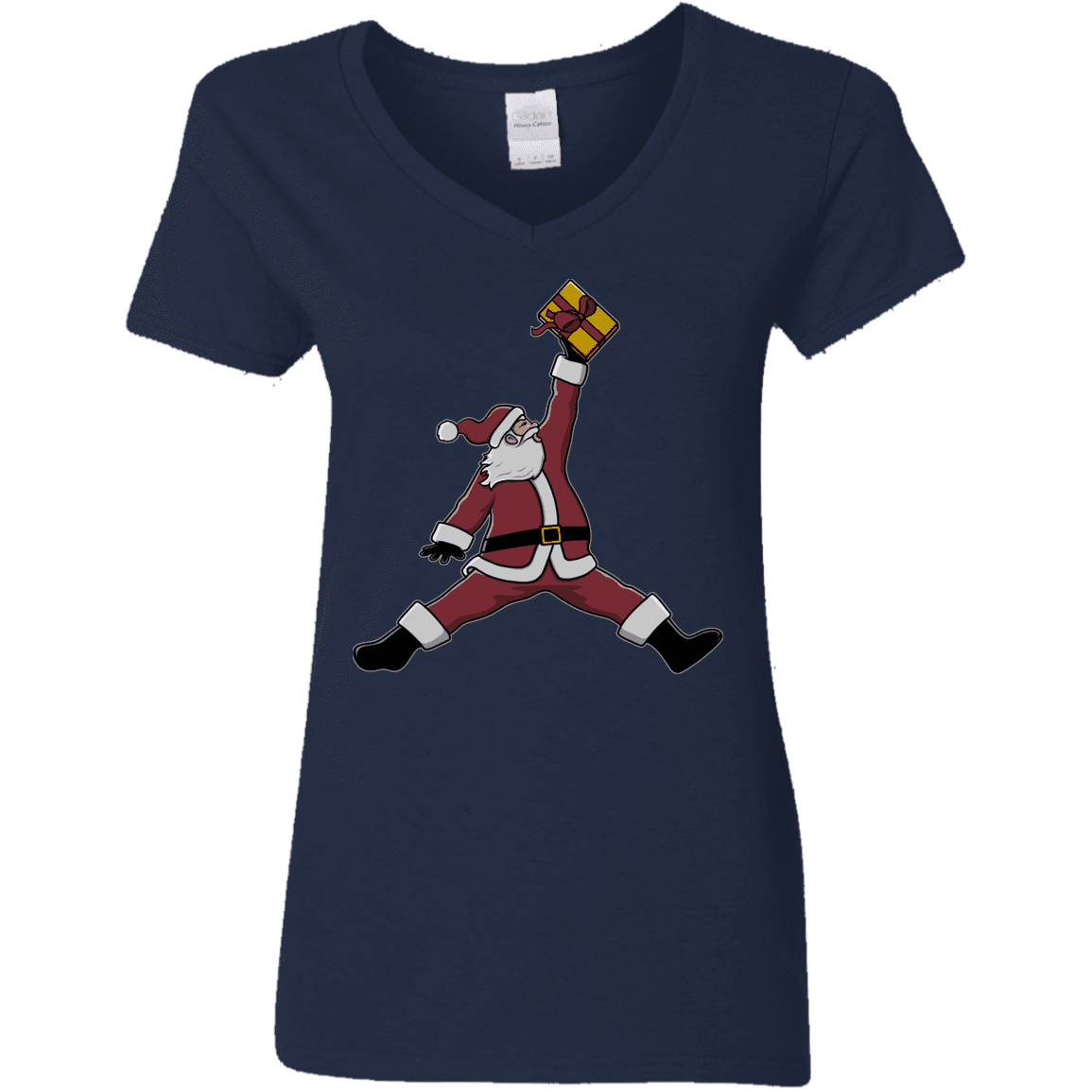 T-Shirts Navy / S Air Santa Women's V-Neck T-Shirt