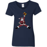 T-Shirts Navy / S Air Santa Women's V-Neck T-Shirt