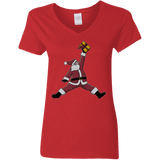 T-Shirts Red / S Air Santa Women's V-Neck T-Shirt