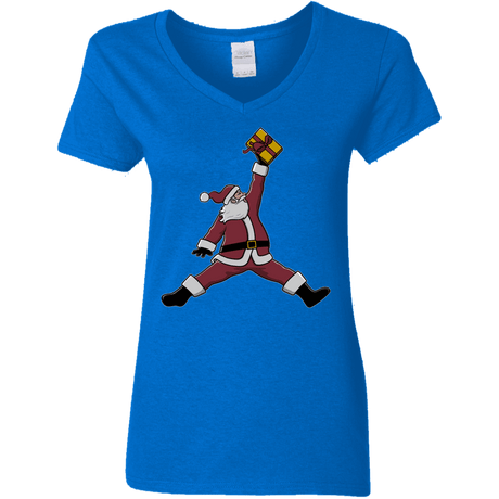 T-Shirts Royal / S Air Santa Women's V-Neck T-Shirt