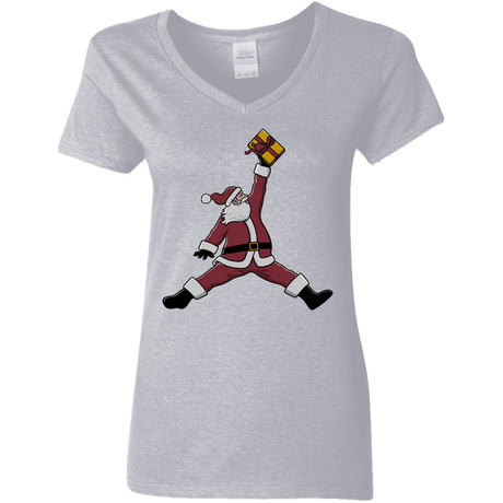 T-Shirts Sport Grey / S Air Santa Women's V-Neck T-Shirt