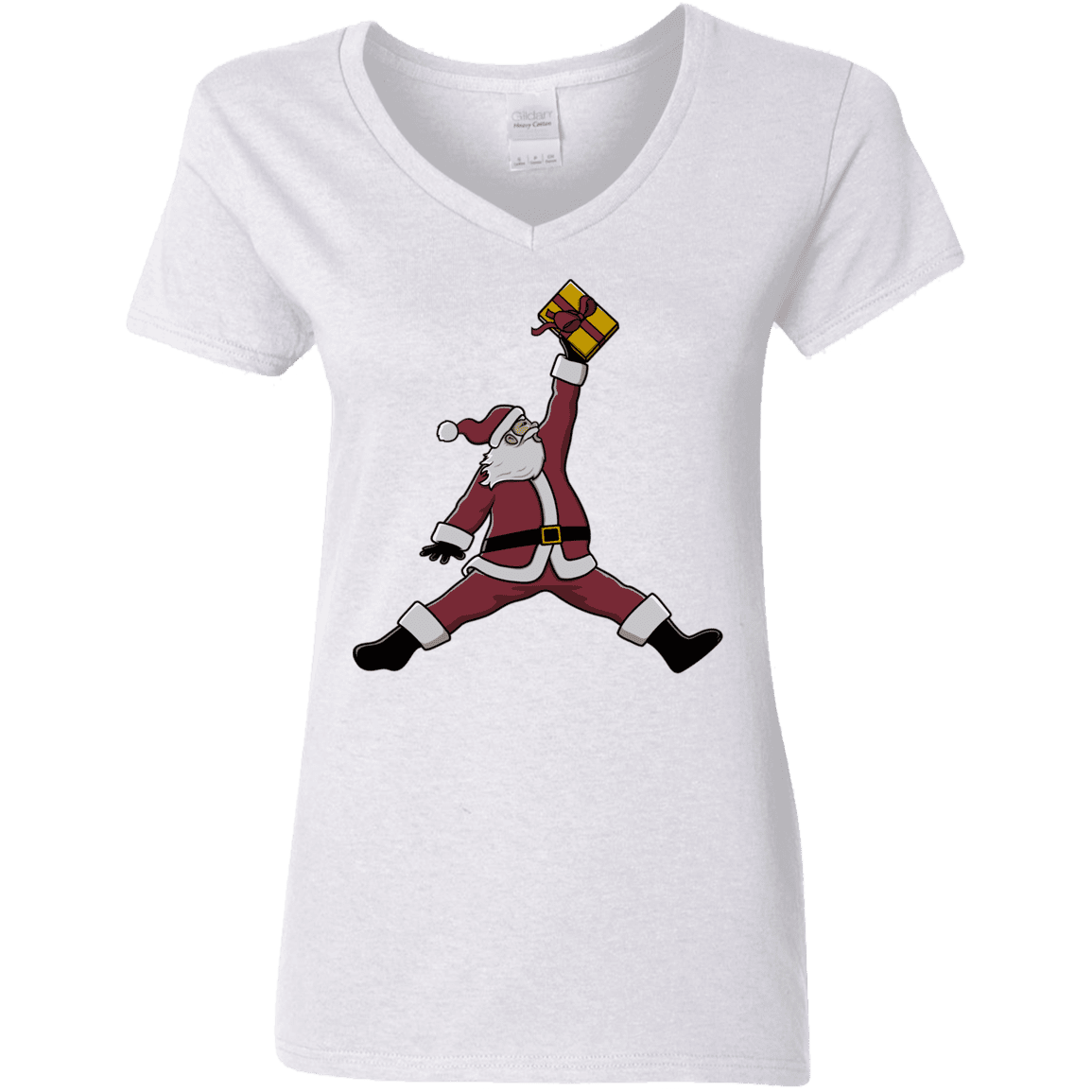 T-Shirts White / S Air Santa Women's V-Neck T-Shirt