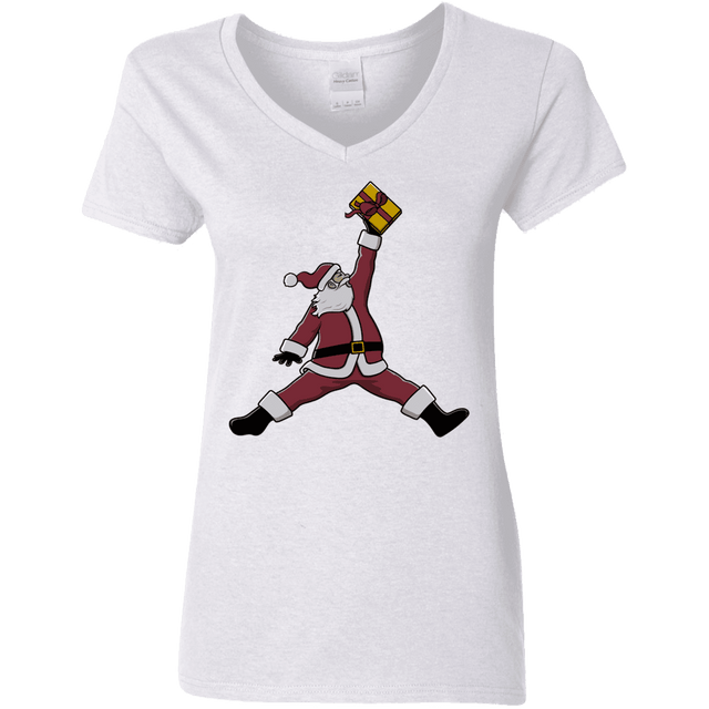 T-Shirts White / S Air Santa Women's V-Neck T-Shirt