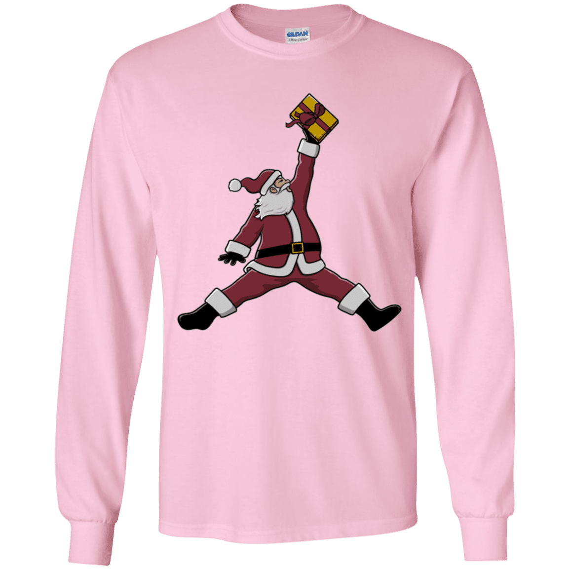 T-Shirts Light Pink / YS Air Santa Youth Long Sleeve T-Shirt