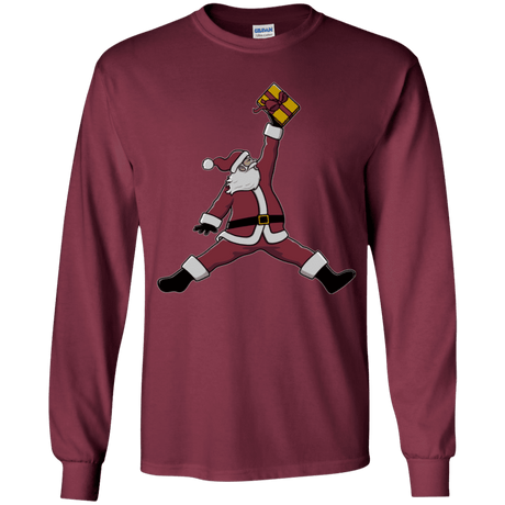 T-Shirts Maroon / YS Air Santa Youth Long Sleeve T-Shirt