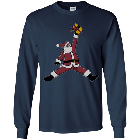 T-Shirts Navy / YS Air Santa Youth Long Sleeve T-Shirt