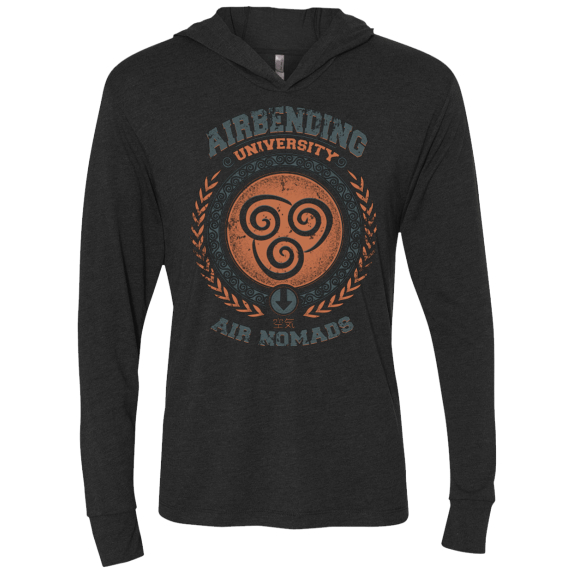 T-Shirts Vintage Black / X-Small Airbending University Triblend Long Sleeve Hoodie Tee