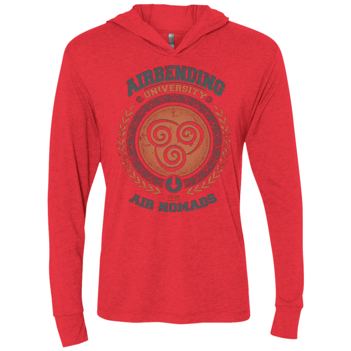T-Shirts Vintage Red / X-Small Airbending University Triblend Long Sleeve Hoodie Tee