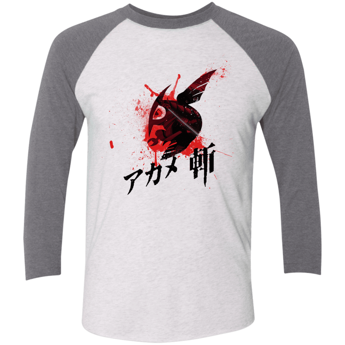 T-Shirts Heather White/Premium Heather / X-Small Akame Men's Triblend 3/4 Sleeve