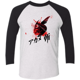 T-Shirts Heather White/Vintage Black / X-Small Akame Men's Triblend 3/4 Sleeve