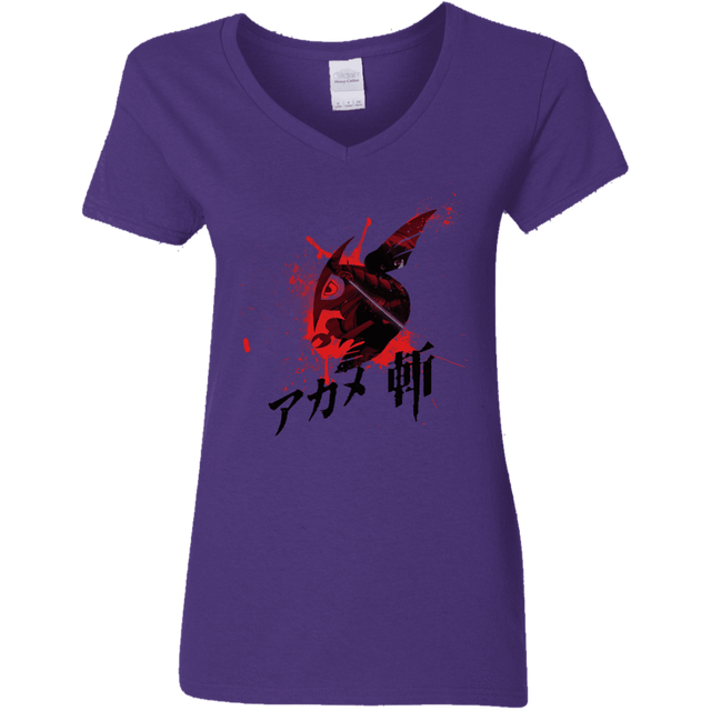 T-Shirts Purple / S Akame Women's V-Neck T-Shirt