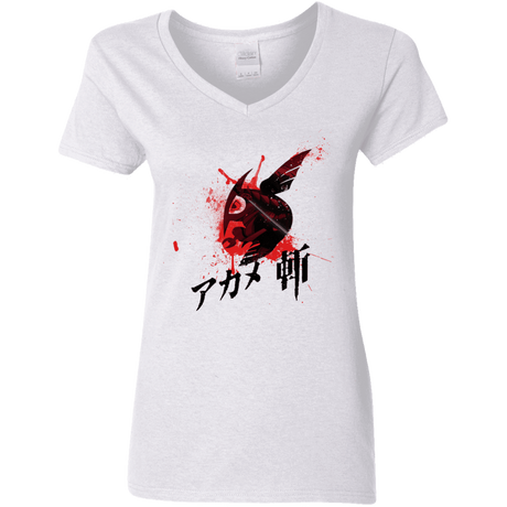 T-Shirts White / S Akame Women's V-Neck T-Shirt