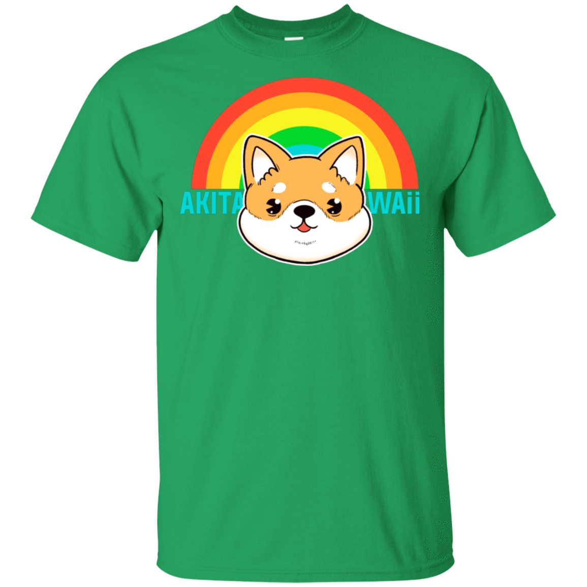 T-Shirts Irish Green / S Akita Kawaii T-Shirt