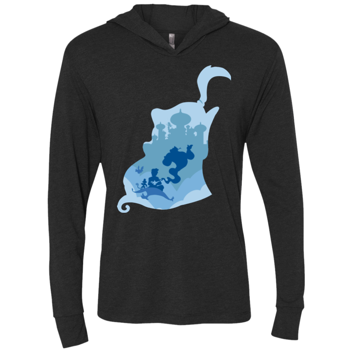 T-Shirts Vintage Black / X-Small Aladdin Portrait-pop Triblend Long Sleeve Hoodie Tee