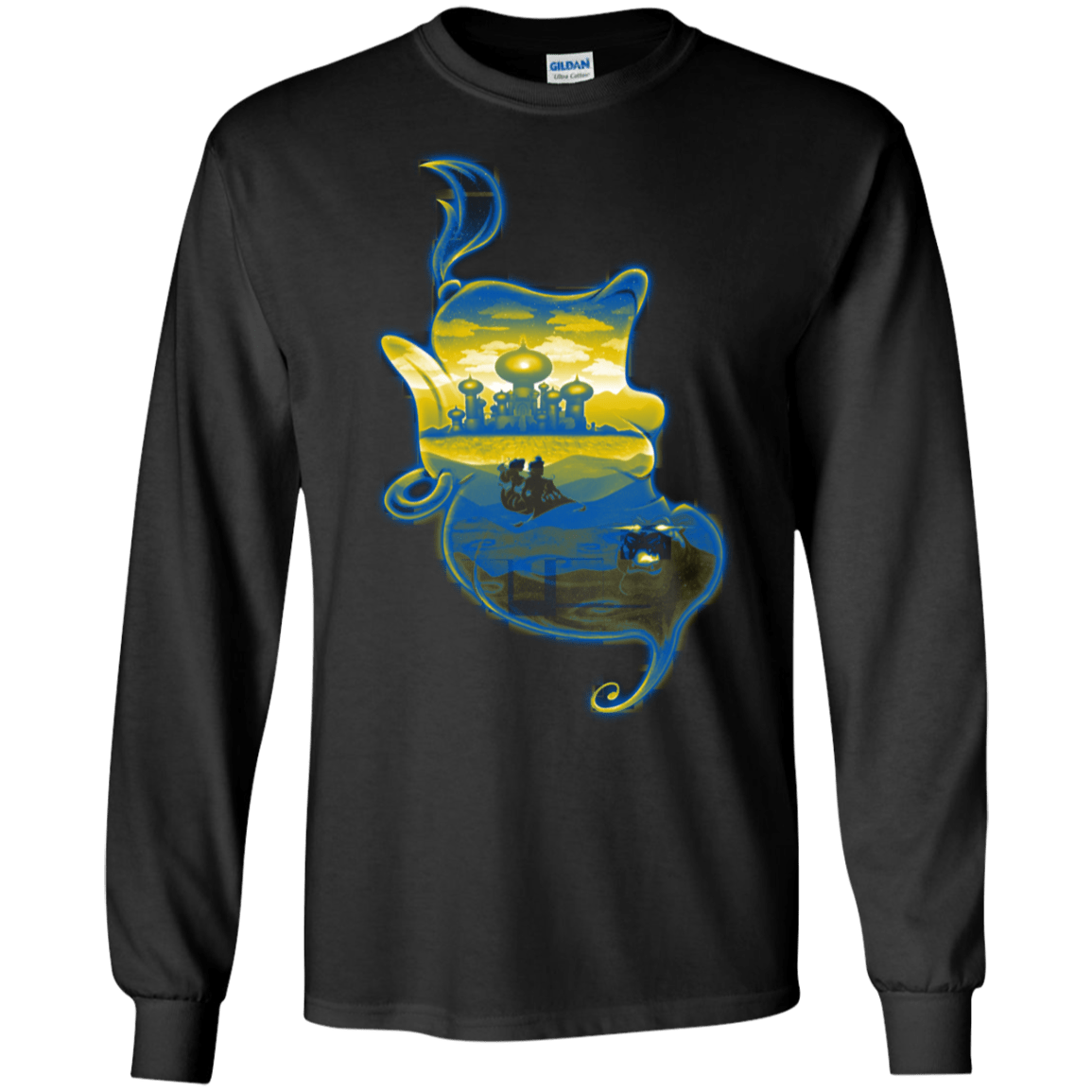 T-Shirts Black / S Aladdin Silhouette Men's Long Sleeve T-Shirt