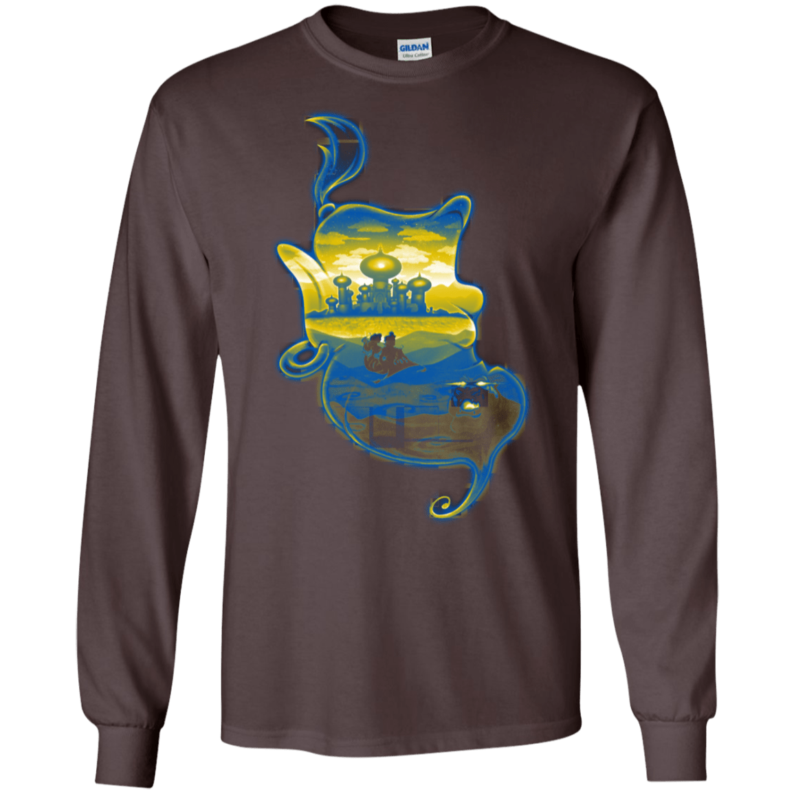 T-Shirts Dark Chocolate / S Aladdin Silhouette Men's Long Sleeve T-Shirt