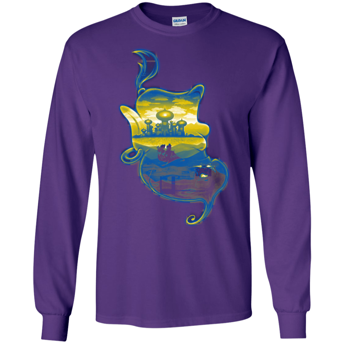 T-Shirts Purple / S Aladdin Silhouette Men's Long Sleeve T-Shirt