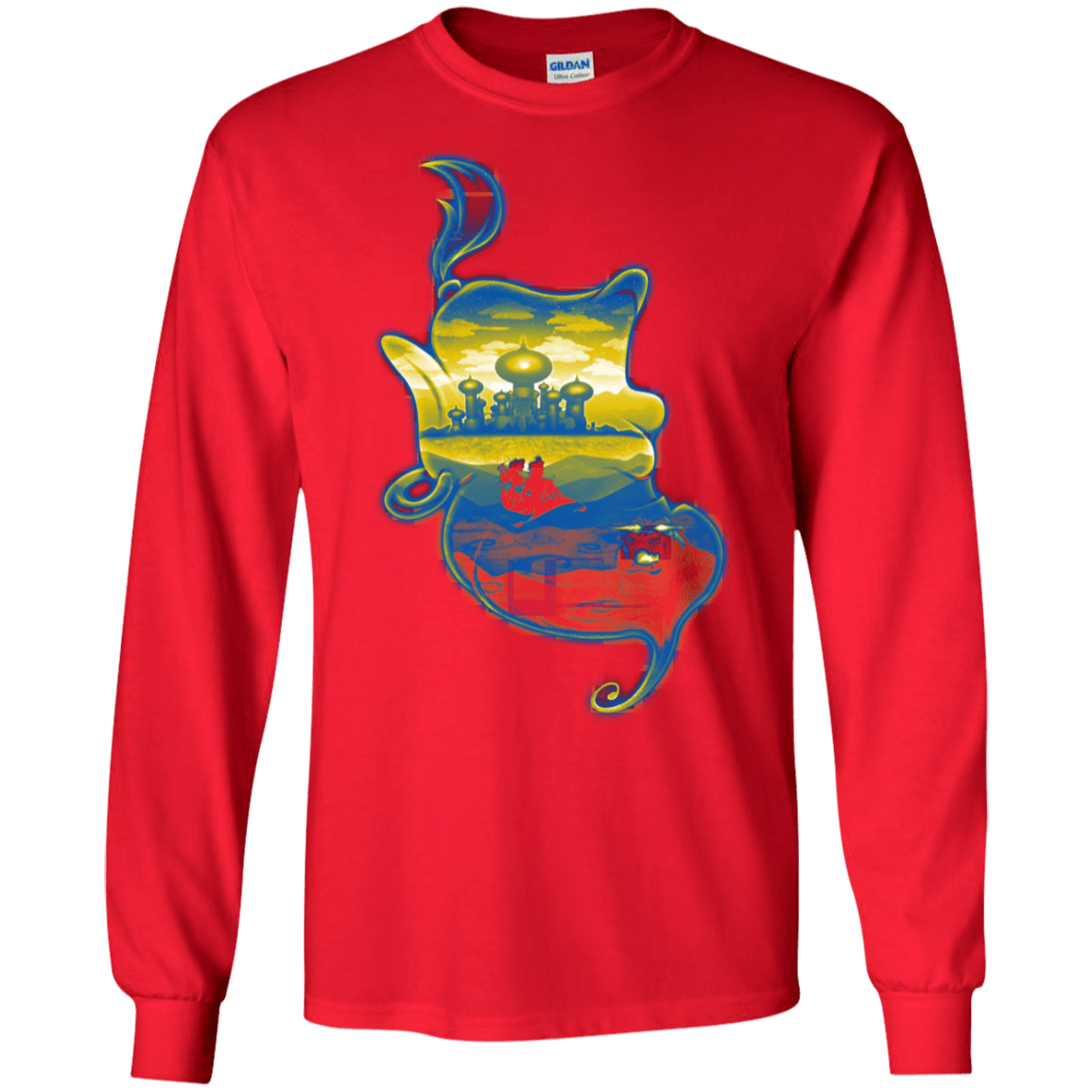 T-Shirts Red / S Aladdin Silhouette Men's Long Sleeve T-Shirt