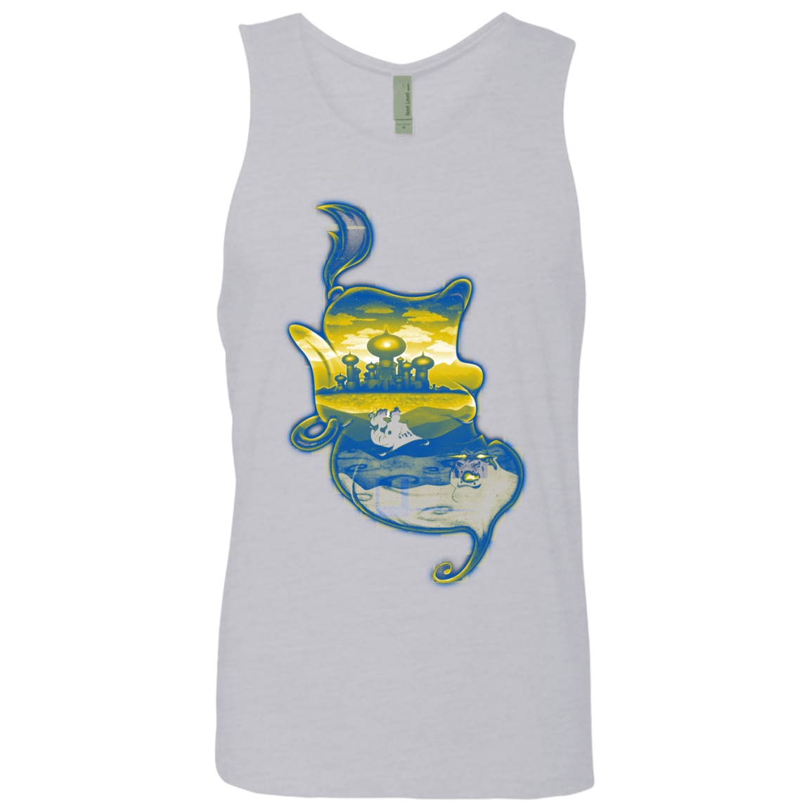 T-Shirts Heather Grey / S Aladdin Silhouette Men's Premium Tank Top