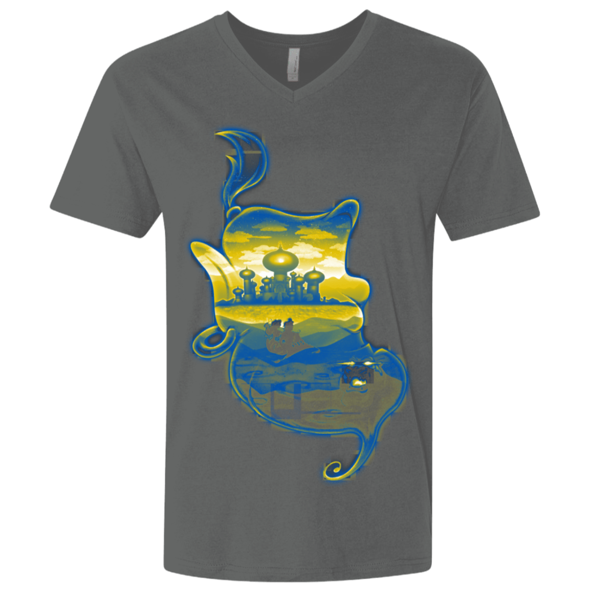 T-Shirts Heavy Metal / X-Small Aladdin Silhouette Men's Premium V-Neck