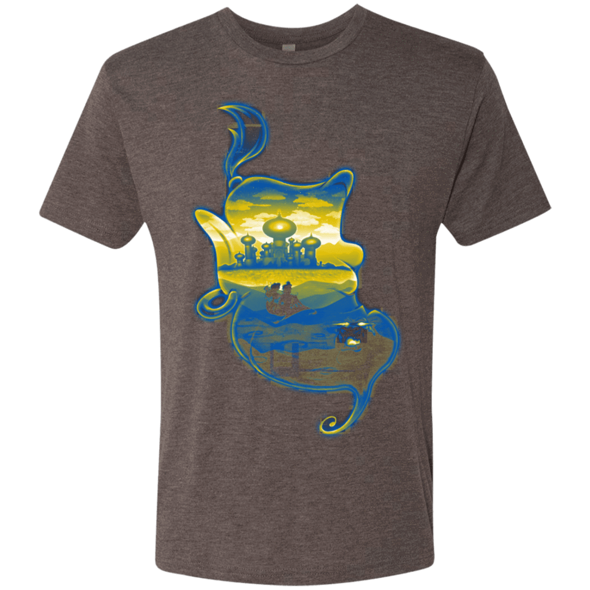 T-Shirts Macchiato / S Aladdin Silhouette Men's Triblend T-Shirt