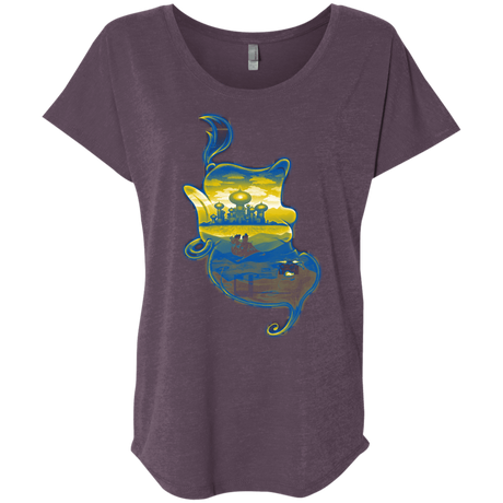 T-Shirts Vintage Purple / X-Small Aladdin Silhouette Triblend Dolman Sleeve