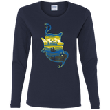 T-Shirts Navy / S Aladdin Silhouette Women's Long Sleeve T-Shirt