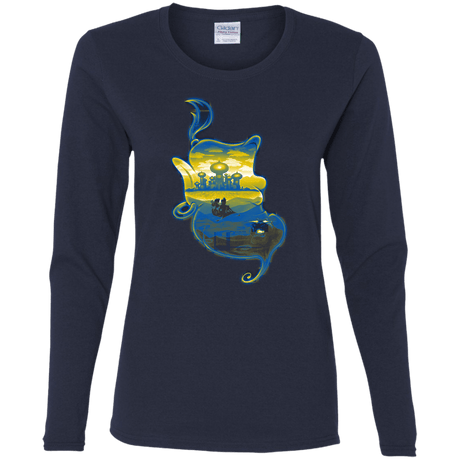 T-Shirts Navy / S Aladdin Silhouette Women's Long Sleeve T-Shirt