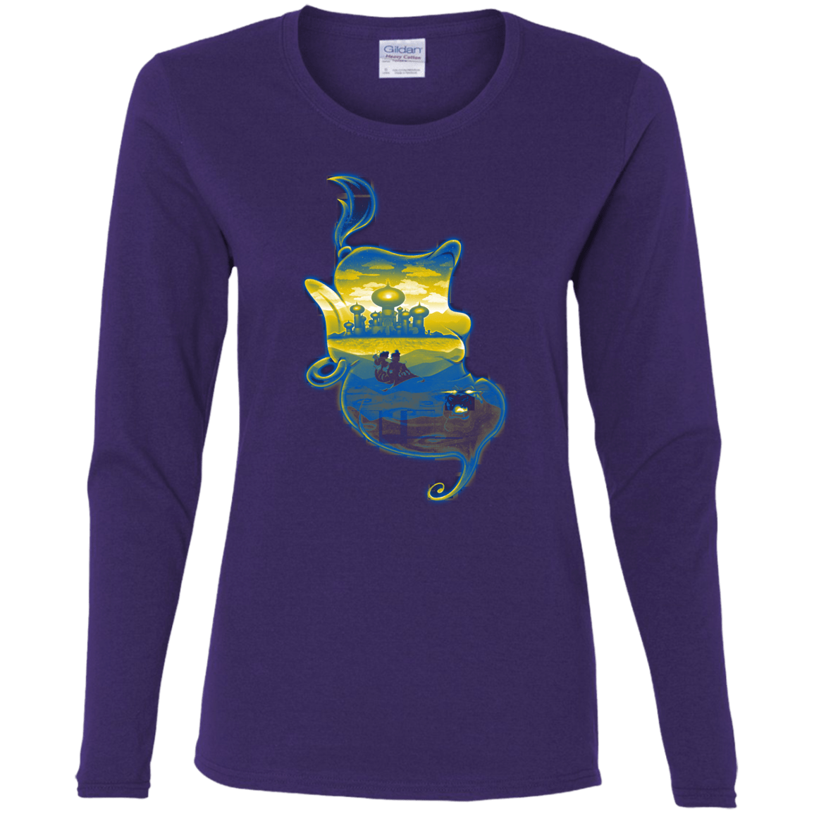 T-Shirts Purple / S Aladdin Silhouette Women's Long Sleeve T-Shirt