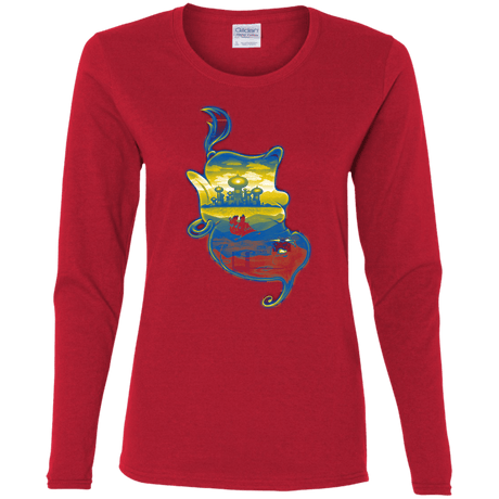 T-Shirts Red / S Aladdin Silhouette Women's Long Sleeve T-Shirt