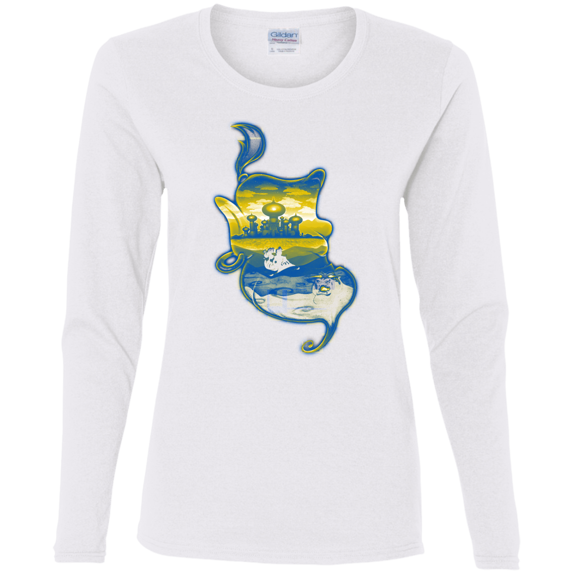 T-Shirts White / S Aladdin Silhouette Women's Long Sleeve T-Shirt