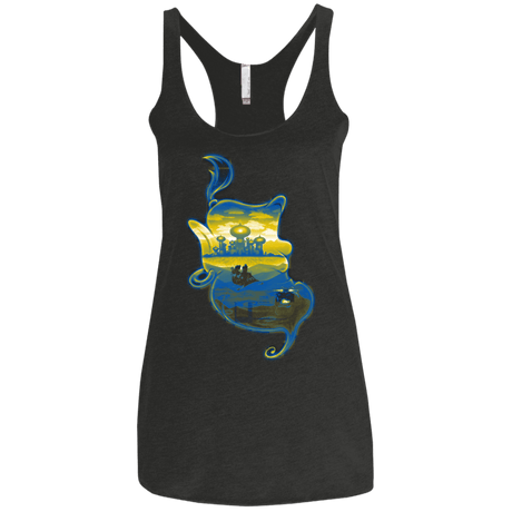 T-Shirts Vintage Black / X-Small Aladdin Silhouette Women's Triblend Racerback Tank