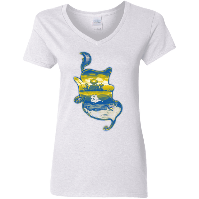 T-Shirts White / S Aladdin Silhouette Women's V-Neck T-Shirt