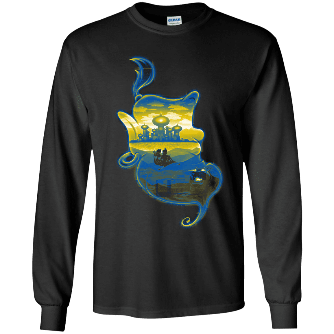 T-Shirts Black / YS Aladdin Silhouette Youth Long Sleeve T-Shirt