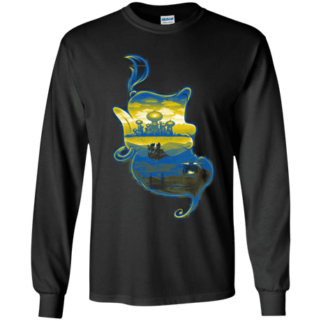 T-Shirts Black / YS Aladdin Silhouette Youth Long Sleeve T-Shirt