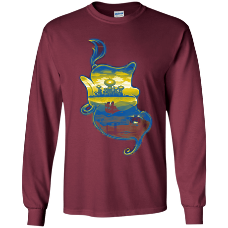T-Shirts Maroon / YS Aladdin Silhouette Youth Long Sleeve T-Shirt