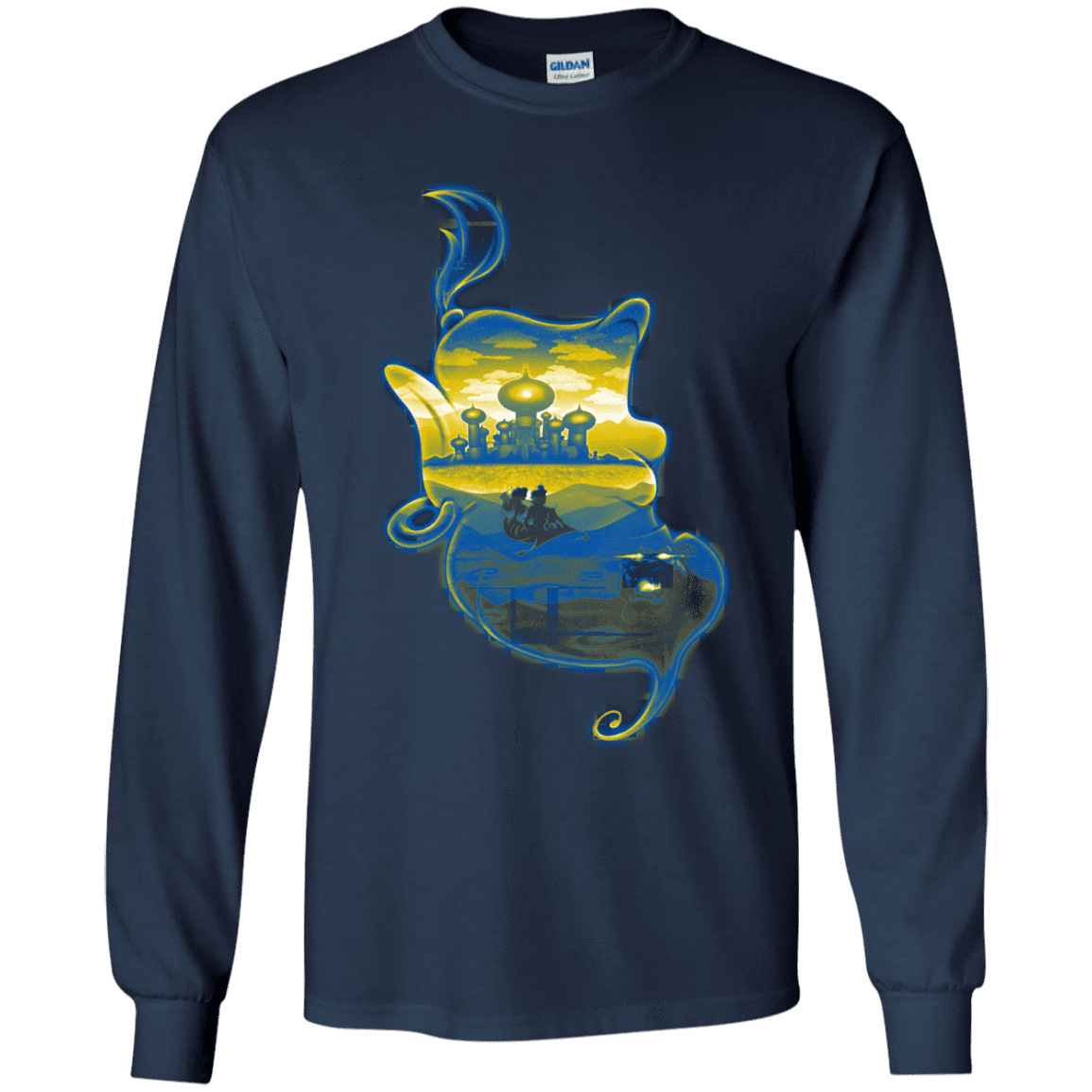 T-Shirts Navy / YS Aladdin Silhouette Youth Long Sleeve T-Shirt
