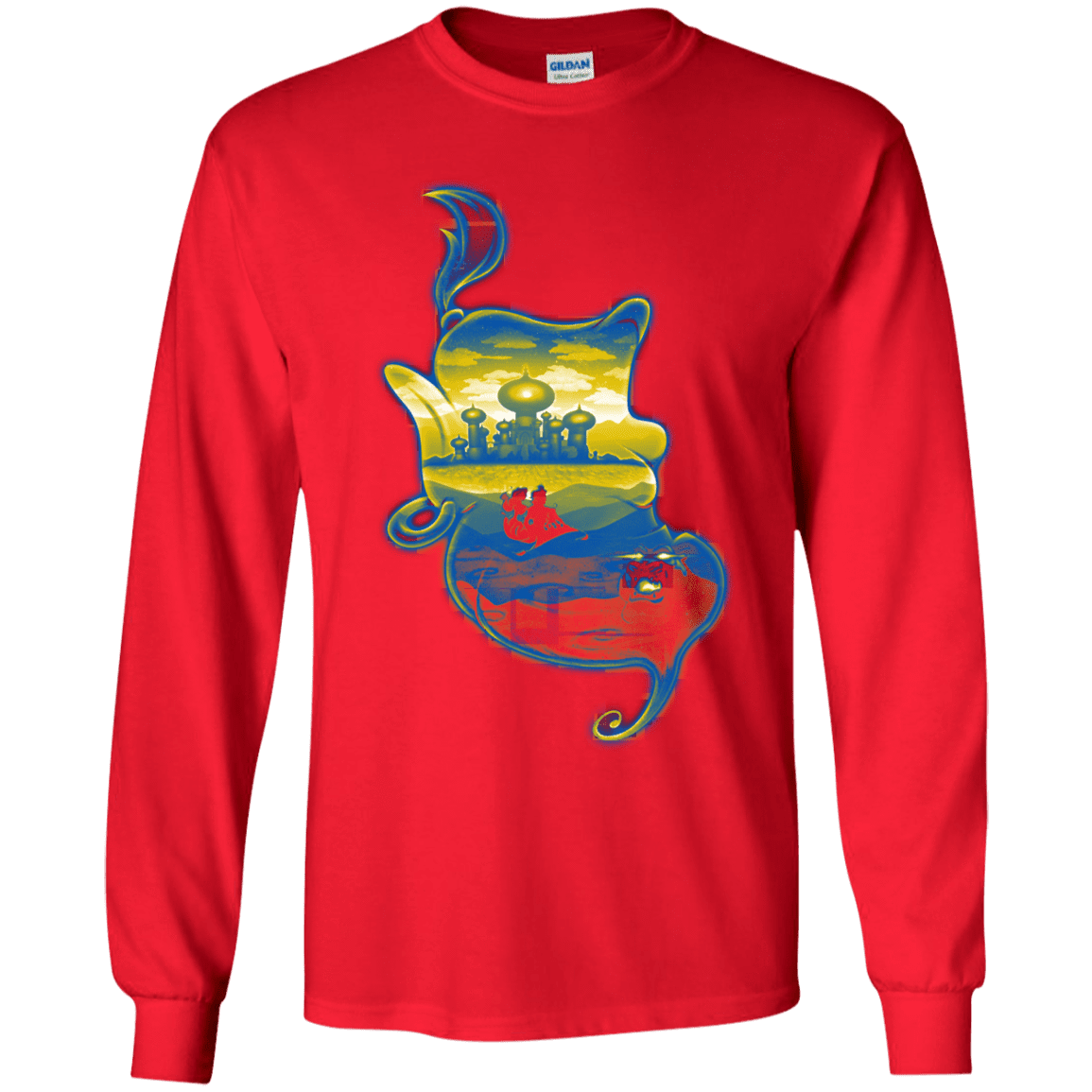 T-Shirts Red / YS Aladdin Silhouette Youth Long Sleeve T-Shirt