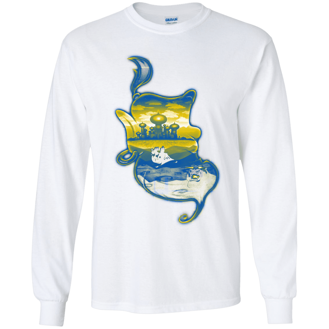 T-Shirts White / YS Aladdin Silhouette Youth Long Sleeve T-Shirt