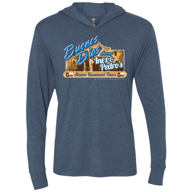 T-Shirts Indigo / X-Small Alamo Basement Triblend Long Sleeve Hoodie Tee