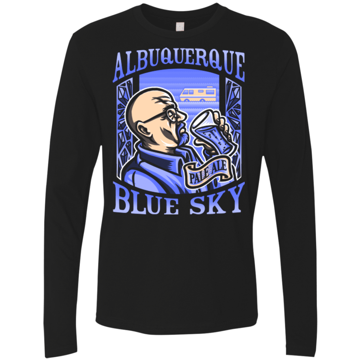 T-Shirts Black / Small Albuquerque Blue Sky Men's Premium Long Sleeve