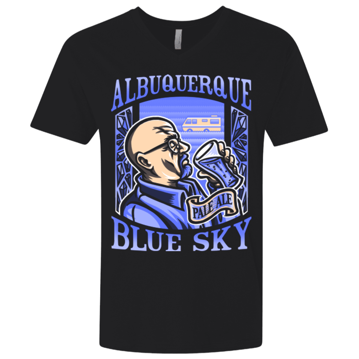 T-Shirts Black / X-Small Albuquerque Blue Sky Men's Premium V-Neck