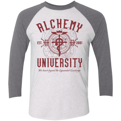 T-Shirts Heather White/Premium Heather / X-Small Alchemy University Triblend 3/4 Sleeve