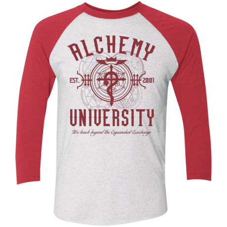 T-Shirts Heather White/Vintage Red / X-Small Alchemy University Triblend 3/4 Sleeve
